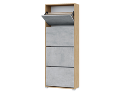 Обувница Домино XXL, бетон/белый