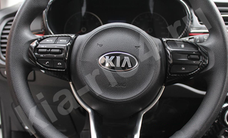 Карбоновые накладки кнопок  на руле Киа Рио Икслайн - Kia X-Line - Kia X 2017-2023