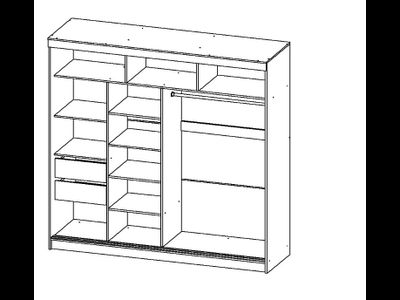Танго-4 Шкаф-купе 2,0 (2000х2200х600мм) анкор светлый/Лакобель белый/черный