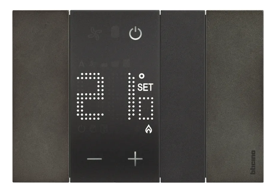 Bticino Living Now комнатный терморегулятор. Рамка металл "Космос". 