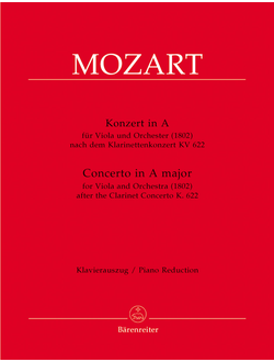 Mozart Concerto for Viola and Orchestra in A- dur - Piano Reduction (after the Clarinet Concerto K. 622)