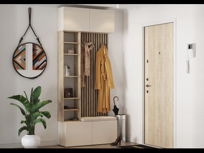 БОХО Прихожая Корпус - Дуб Крафт серый Фасад ЛДСП - Кашемир 5981 BS