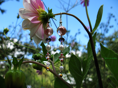 Красивые длинные серьги "Хрустальная роса"