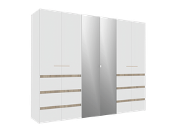 Спальня АНОНА - АНОНА 7 Шкаф для одежды и белья 6-створчатый Белый/Дуб Сонома