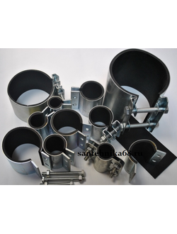 Хомут ремонтный 21-159мм оцинкованный ширина 70мм-150мм