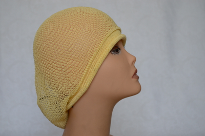 Желтый женский летний берет из хлопка Vizio Италия 4810 фото