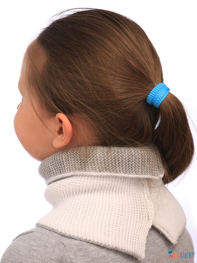 Шарф(снуд)  22-33 двойной, цвет белый, серый размер 2