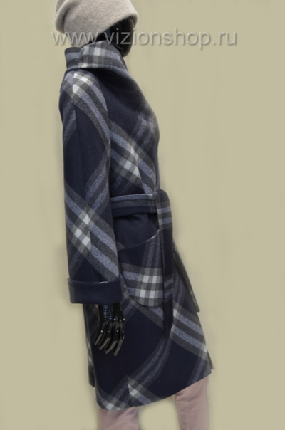 Пальто  весна в клетку Арти мода Arti moda 107