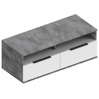 Тумба ТВ "Моника" 1200х500х450 белый/айрон рок
