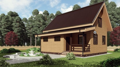 Одноэтажный каркасный дом с мансардой с тремя спальнями 110м² (SK12)