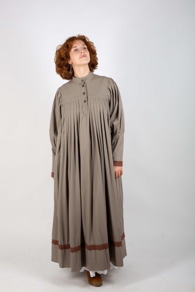 Платье «Поморское» Оливковое - шерсть смесовая