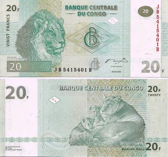 Конго 20 франков 2003 г.