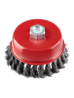 ЕРМАК Щетка металл. для УШМ 100мм/М14 крученая (чашка), 2 штуки