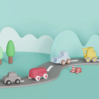 Развивающая игрушка Полицейская машинка из пищевого силикона серая