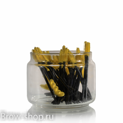 Нейлоновые щеточки для бровей розовые 50шт/уп