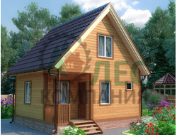 Баня 6x6 из профилированного бруса с террасой