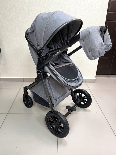 Детская коляска 3 в 1 Lovamama V9 Серый