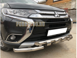Защита переднего бампера G d60/60 для Mitsubishi Outlander 3 (2015 - 2018)