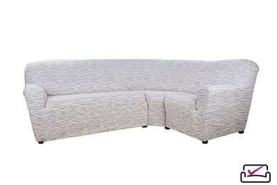 Чехол на классический угловой диван "Тела" Ридже молочный ИТАЛИЯ