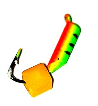 Мормышка вольфрамовая Столбик чёрн шарик красный вес.0.30gr.10mm. d-2.0mm.