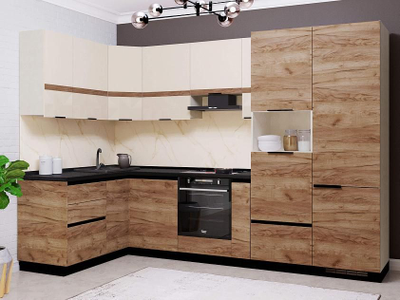 Кухонный гарнитур угловой Дакота (ширина 162х321 см)