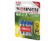 Батарейки КОМПЛЕКТ 4 шт., SONNEN Super Alkaline, AAA (LR03, 24А), алкалиновые, мизинчиковые, в блистере, 451096