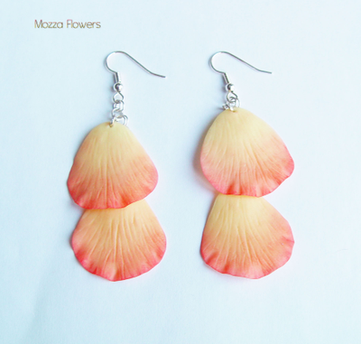 Серьги "Лепестками роз...". ЕСТЬ В НАЛИЧИИ.