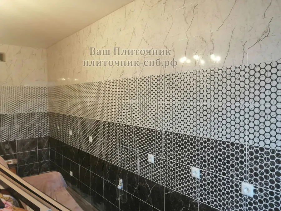 укладка плитки на кухне по эскизу заказчика