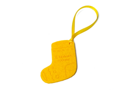 Новогодние валенки, Однослойный фетр, лого - насечка лазером. Подвеска из тесьмы