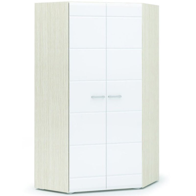 Симба шкаф угловой 2-х створчатый Белфорт/Белый глянец