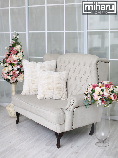 Чехол для подушки "Норка" слоновая кость 45х45 см