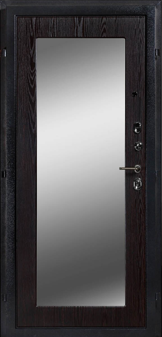 Металлическая входная дверь "Техно зеркало" венге