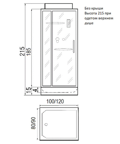 Душевая кабина River Tana Б/К 100/80
