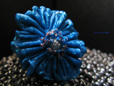 Цвет Волшебства. Авторское кольцо - цветок из полимерной глины. Волшебное украшение от Винсенто