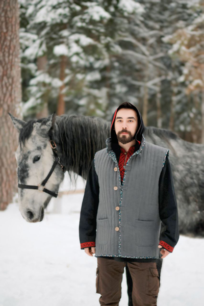 Стёганый мужской жилет "Родное тепло"