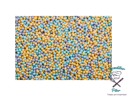 Посыпка "Шарики перламутровые голубые, лиловые, желтые d2мм", 50 г