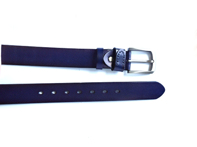 Ремень мужской с перфорацией (100% натуральная  кожа, Турция), ТИП: Синий 110-115см