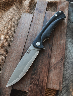 Складной нож Чиж-плюс сталь ламинат Васильева,  рукоять G10, цвет черный