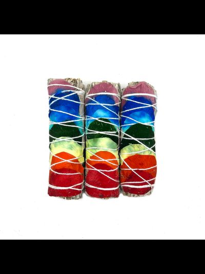 Белый шалфей 7 чакр с розой 10 см.