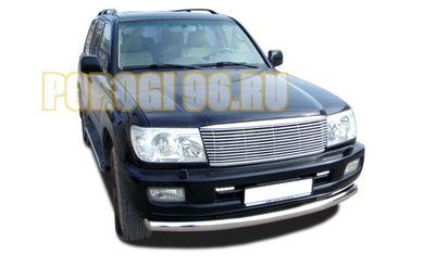 Защита переднего бампера (радиус) d76 для Toyota Land Cruiser 100 (1998-2006)