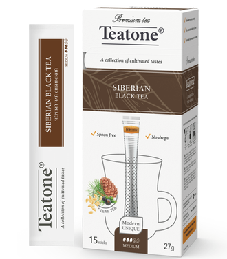 Сибирский чёрный чай "Teatone" в стиках (15 шт x 1,8 гр) (НОВИНКА)