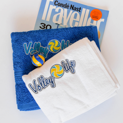 Полотенце большое синее