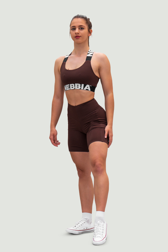 Топ MEDIUM-SUPPORT CRISS CROSS SPORTS BRA ICONIC 230 Шоколадный