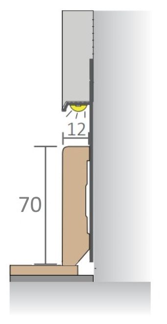 Плинтус скрытого монтажа PRO DESIGN черный RAL 9005