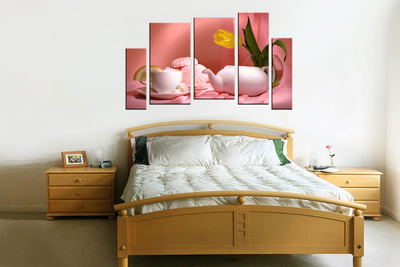 Модульная картина "Розовая легкость"