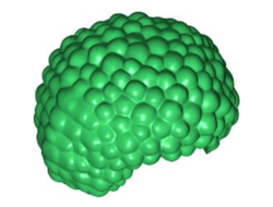 Minifigure, Hair Bubble Style Afro, Green (87995 / 6392614 / 6407075)