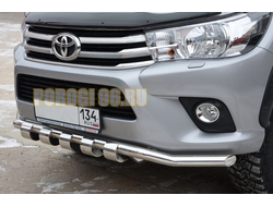 Защита переднего бампера волна (G) d60 для Toyota Hilux (2015-2018)