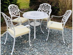 Белый садовый комплект мебели Geneva из литого алюминия