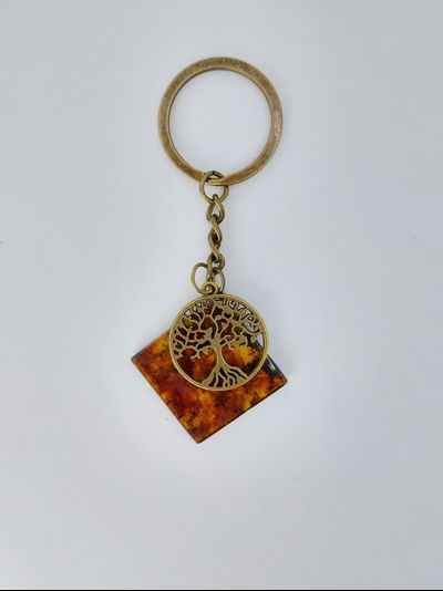 Брелок "Дерево жизни" с янтарем