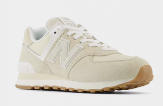 New Balance 574 Бежевые (Экозамша) сбоку